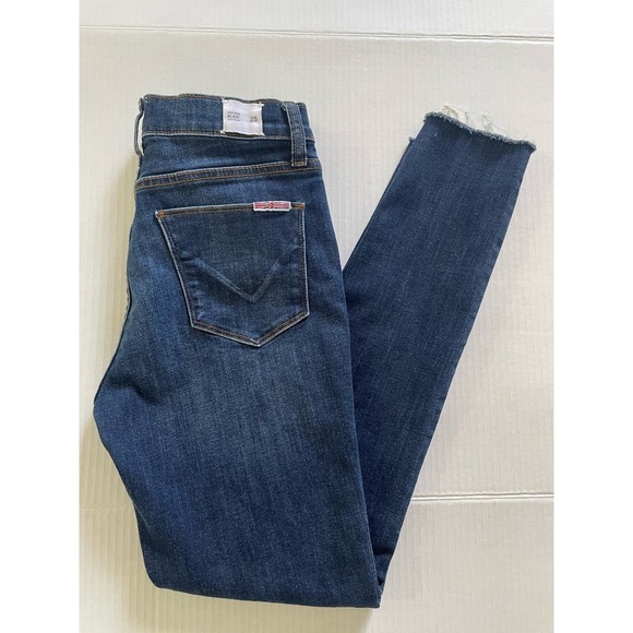 Hudson Women's Blair High-Rise Super Skinny Jeans Blue Size 25 Raw Hem - Picture 4 of 7